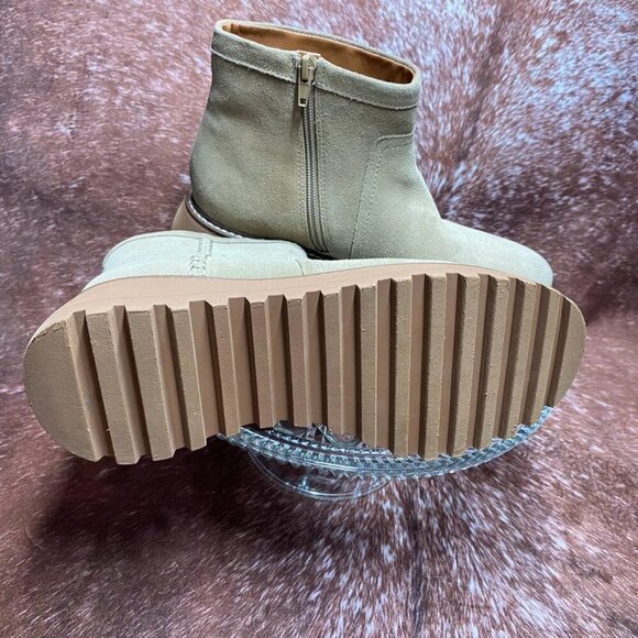 Lucky Brand Suede Ankle Boots | Tan Chunky Sole | Size 6.5 | MSRP $139 - Picture 6 of 10